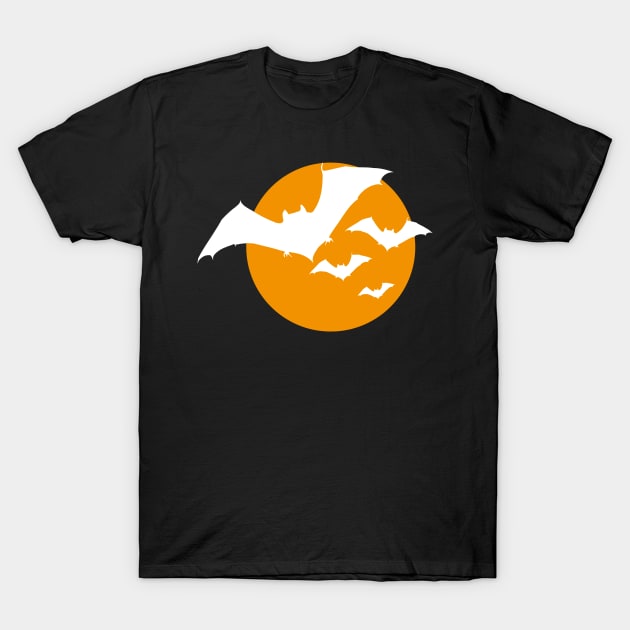 Halloween Moon Scary Bats T-Shirt by Shirtbubble